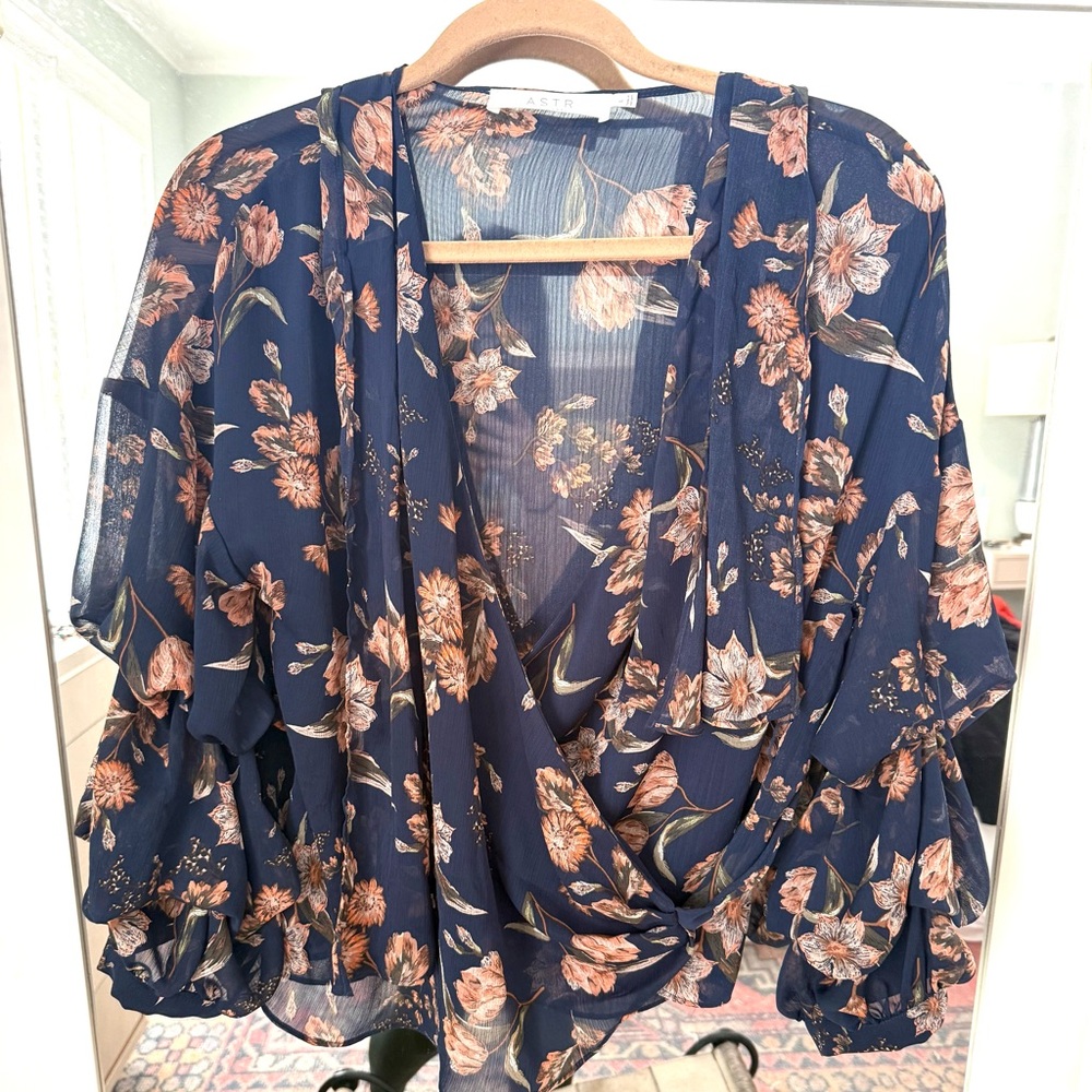Floral Sheer Kimono Cardigan sz L